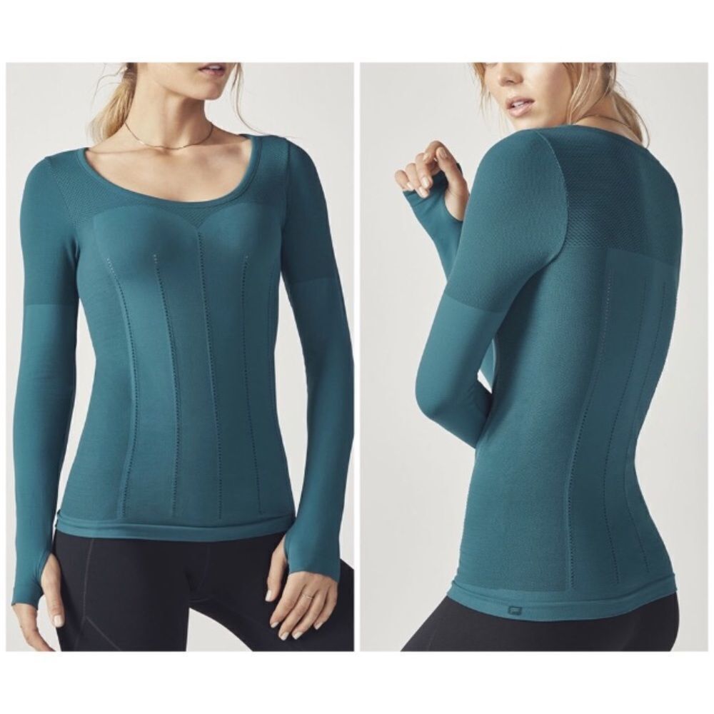 Fabletics teal Delta seamless workout sporty shirt